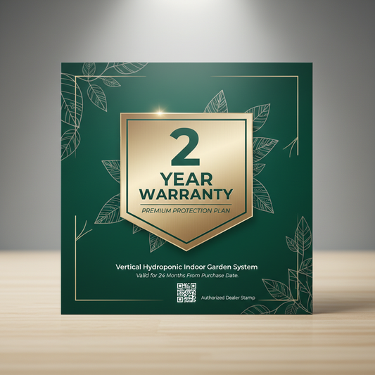 2-Year Warranty card for Vertical Hydroponic Garden System